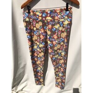 LulaRoe Disney Women's Daisy Duck  Allover Print High-Rise Leggings Size Curvy